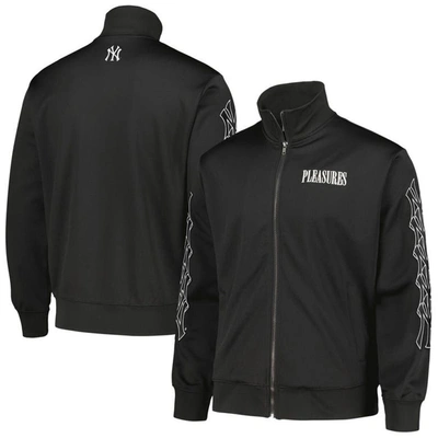 Pleasures Black New York Yankees Pitcher Full-zip Track Jacket