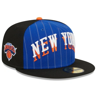 New Era Men's  Blue, Black New York Knicks 2023/24 City Edition 59fifty Fitted Hat In Blue,black