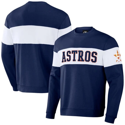 Darius Rucker Collection By Fanatics Navy Houston Astros Stripe Pullover Sweatshirt