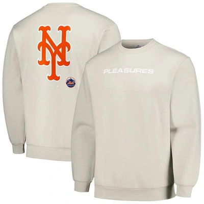 Pleasures Gray New York Mets Ballpark Pullover Sweatshirt
