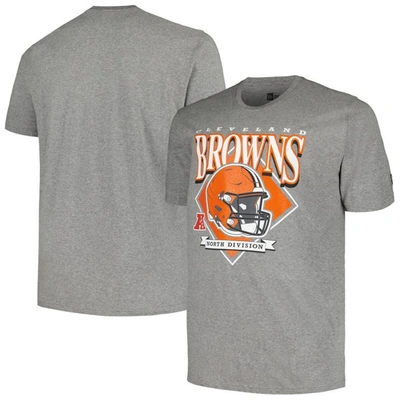 New Era Gray Cleveland Browns Big & Tall Helmet T-shirt