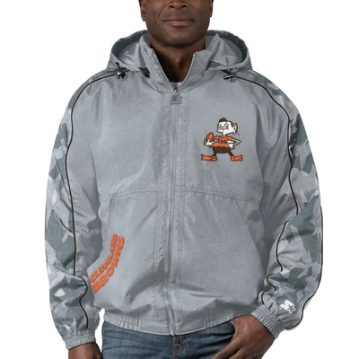 Starter Gray Cleveland Browns Thursday Night Gridiron Throwback Full-zip Jacket