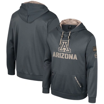 Colosseum Charcoal Arizona Wildcats Oht Military Appreciation Pullover Hoodie