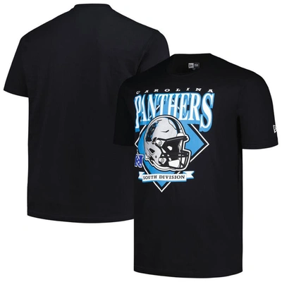 New Era Black Carolina Panthers Big & Tall Helmet T-shirt