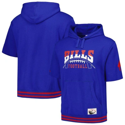 Mitchell & Ness Royal Buffalo Bills Pre-game Short Sleeve Pullover Hoodie