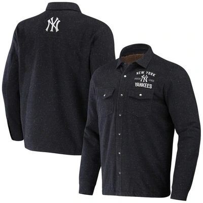 Darius Rucker Collection By Fanatics Black New York Yankees Ringstop Full-snap Shacket In Charcoal