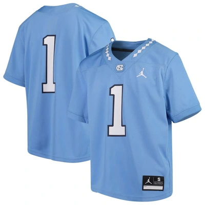 Jordan Brand Kids' Youth  #1 Carolina Blue North Carolina Tar Heels Team Replica Football Jersey In Light Blue