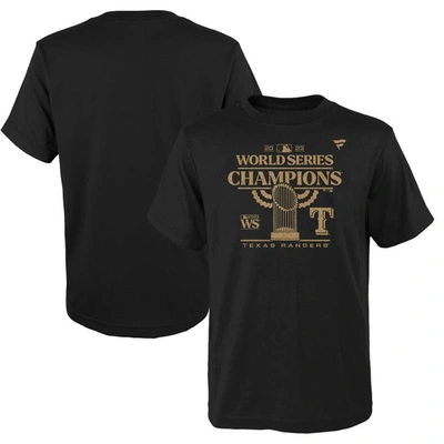 Fanatics Kids' Youth  Branded Black Texas Rangers 2023 World Series Champions Parade T-shirt