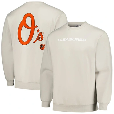 Pleasures Grey Baltimore Orioles Ballpark Pullover Sweatshirt