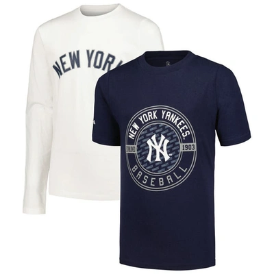 Stitches Kids' Youth  Navy/white New York Yankees T-shirt Combo Set