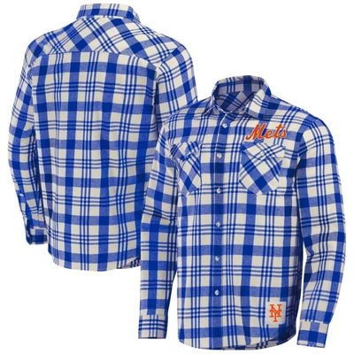 Darius Rucker Collection By Fanatics Royal New York Mets Plaid Flannel Button-up Shirt