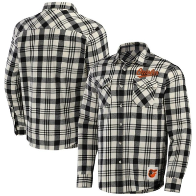 Darius Rucker Collection By Fanatics Black Baltimore Orioles Plaid Flannel Button-up Shirt