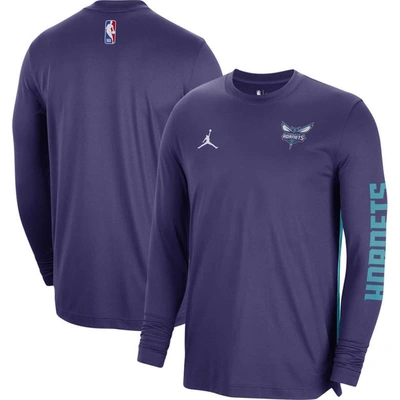 Jordan Brand Unisex  Purple Charlotte Hornets 2023/24 Authentic Pregame Long Sleeve Shooting Shirt