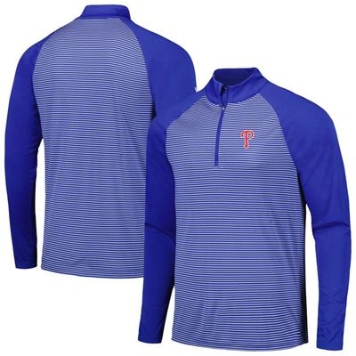 Levelwear Royal Philadelphia Phillies Charter Striped Raglan Quarter-zip Top