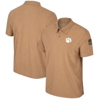 Colosseum Khaki Clemson Tigers Oht Military Appreciation Cloud Jersey Desert Polo