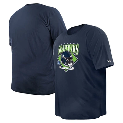 New Era College Navy Seattle Seahawks Big & Tall Helmet T-shirt