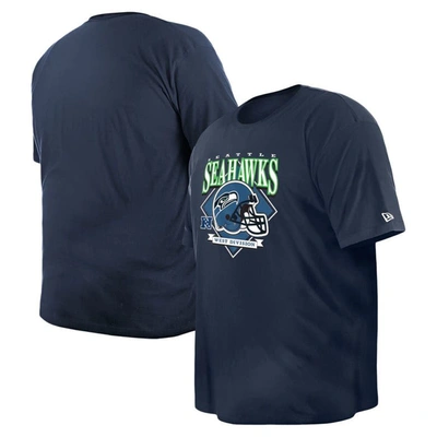 New Era College Navy Seattle Seahawks Big & Tall Helmet Historic Mark T-shirt