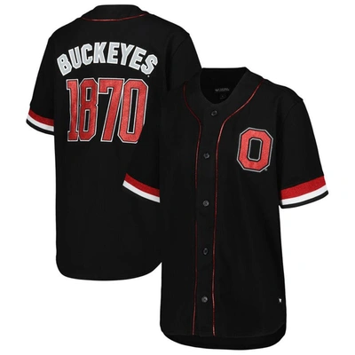 The Wild Collective Black Ohio State Buckeyes Button-up Baseball Shirt
