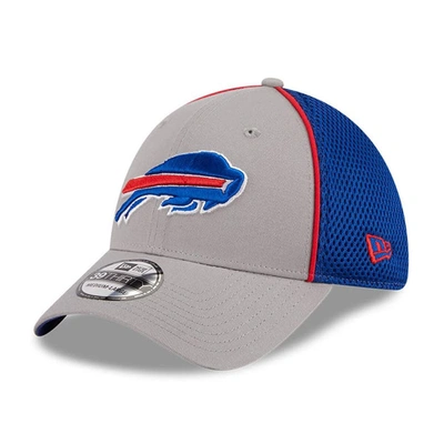New Era Gray Buffalo Bills  Pipe 39thirty Flex Hat