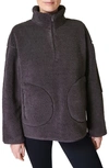 Sweaty Betty Oversize Fleece Half Zip Top In Urban Grey