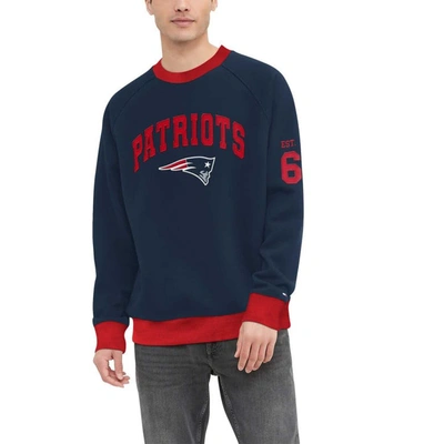 Tommy Hilfiger Navy New England Patriots Reese Raglan Tri-blend Pullover Sweatshirt