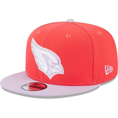 New Era Red/lavender Arizona Cardinals Two-tone Color Pack 9fifty Snapback Hat