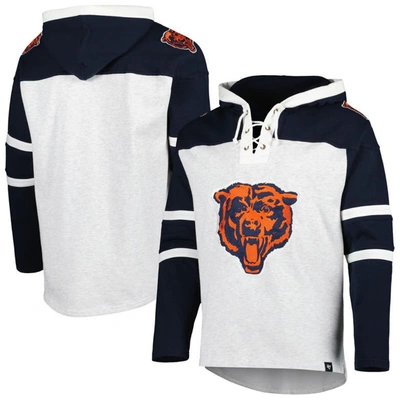 47 ' Chicago Bears Heather Gray Logo Gridiron Lace-up Pullover Hoodie