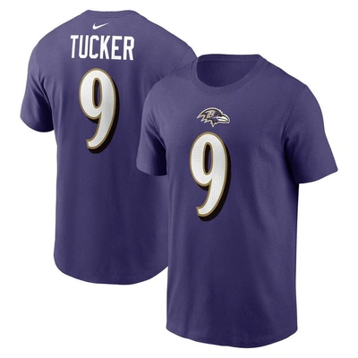 Nike Justin Tucker  Purple Baltimore Ravens  Player Name & Number T-shirt