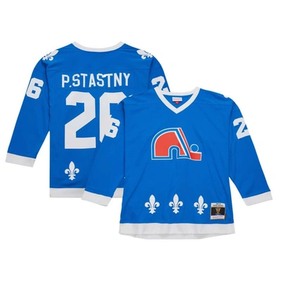 Mitchell & Ness Peter Stastny Blue Quebec Nordiques  Vintage Hockey 1980/81 Blue Line Player Jersey