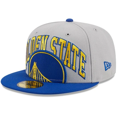 New Era Men's  Gray, Royal Golden State Warriors Tip-off Two-tone 59fifty Fitted Hat In Gray,royal