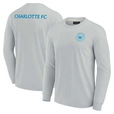 Fanatics Signature Unisex  Gray Charlotte Fc Super Soft Long Sleeve T-shirt