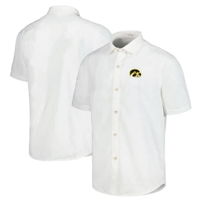 Tommy Bahama White Iowa Hawkeyes Coconut Point Palm Vista Islandzone Camp Button-up Shirt