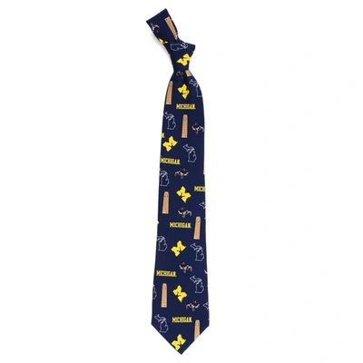 Eagles Wings Michigan Wolverines Hometown Silk Tie In Blue