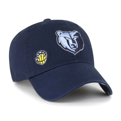 47 '  Navy Memphis Grizzlies Confetti Undervisor Clean Up Adjustable Hat