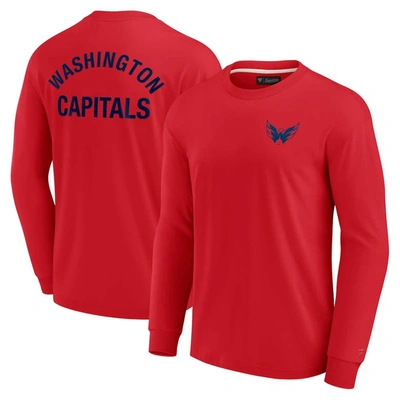 Fanatics Signature Unisex   Red Washington Capitals Super Soft Long Sleeve T-shirt