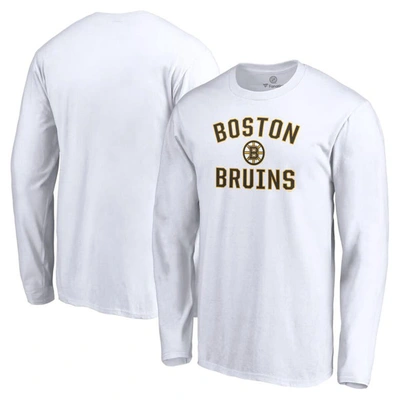 Fanatics Branded White Boston Bruins Victory Arch Long Sleeve T-shirt
