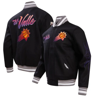 Pro Standard Men's  Black Phoenix Suns 2023/24 City Edition Full-zip Varsity Jacket