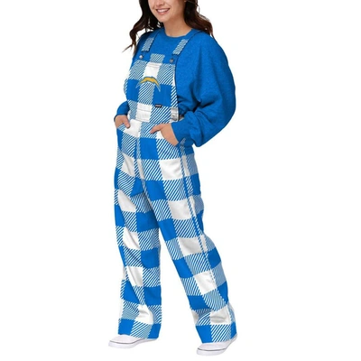 Foco Powder Blue Los Angeles Chargers Big Logo Plaid Dungarees