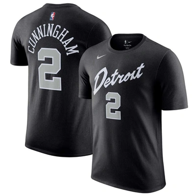 Nike Men's  Cade Cunningham Black Detroit Pistons 2023/24 City Edition Name And Number T-shirt