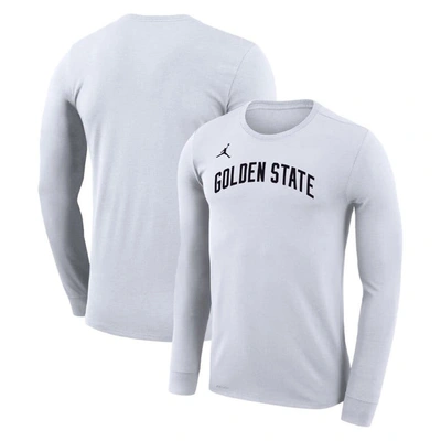 Jordan Brand Unisex  White Golden State Warriors Statement Edition Legend Performance Long Sleeve T-s