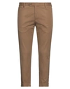 Fiftieth Man Pants Camel Size 38 Cotton, Elastane In Beige