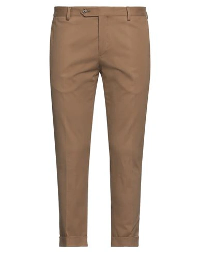 Fiftieth Man Pants Camel Size 38 Cotton, Elastane In Beige