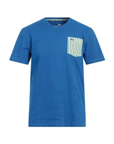 Harmont & Blaine Man T-shirt Bright Blue Size L Cotton In Blue