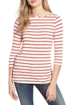 Amour Vert Francoise Stretch Jersey Top In Poppy Stripe