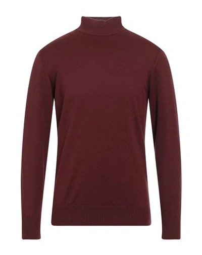 Egon Von Furstenberg Man Turtleneck Burgundy Size S Wool, Viscose, Pes - Polyethersulfone In Red