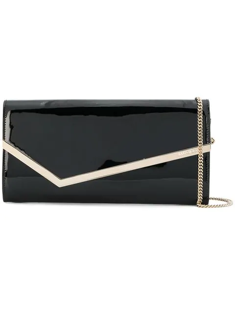 black patent clutch bag