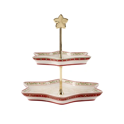 Villeroy & Boch Winter Bakery Delight Two Tier Server: Holly In White