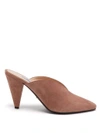 Prada V-cut Suede Mules In Taupe