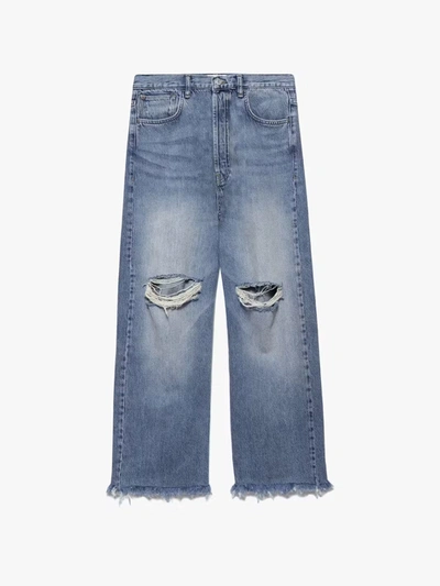 Frame Le Low Baggy Wide Leg Jeans In Blue