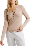 Travis Mathew Travismathew Cloud Stretch Modal & Cotton Henley In Natural